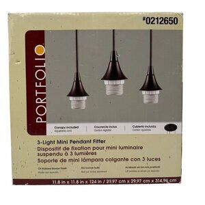 Portfolio 3-Light Mini Pendant Light Fixture Oil-Rubbed Bronze Finish Adjustable
